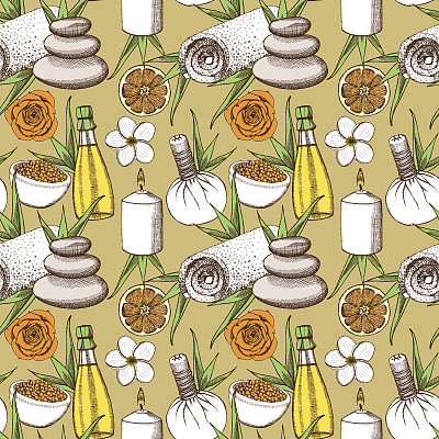 素描水疗中心模式图片下载