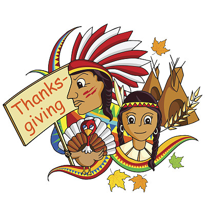 感恩节快乐涂鸦的背景图片下载