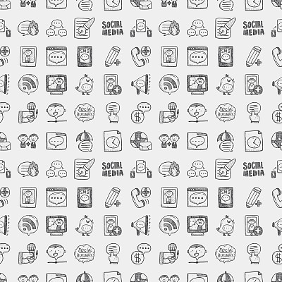 无缝涂鸦交流模式素材图片