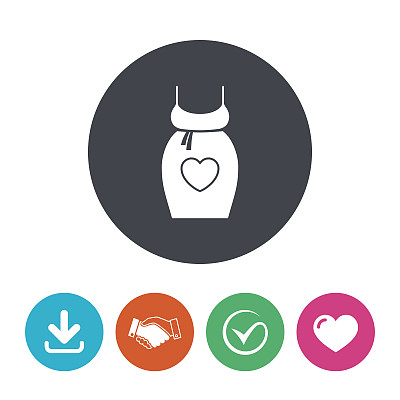 孕妇连衣裙标志图标，母性象征图片下载