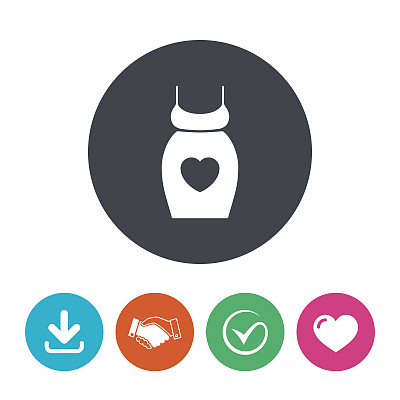 孕妇连衣裙标志图标，母性象征图片下载