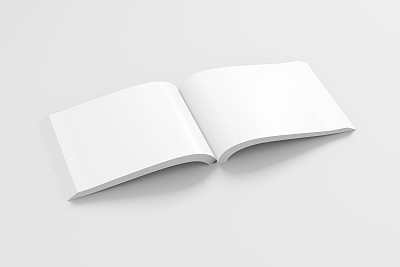 打开的软封面书的空白页图片下载