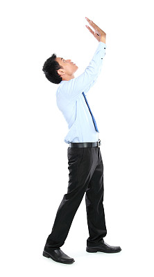 全长商人摆姿势的概念性照片图片下载