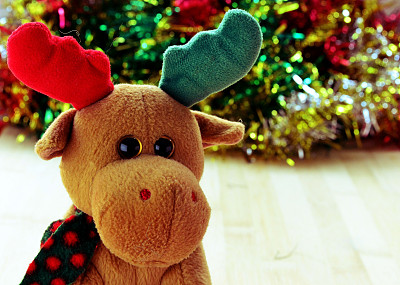 驯鹿在船上背景图片下载