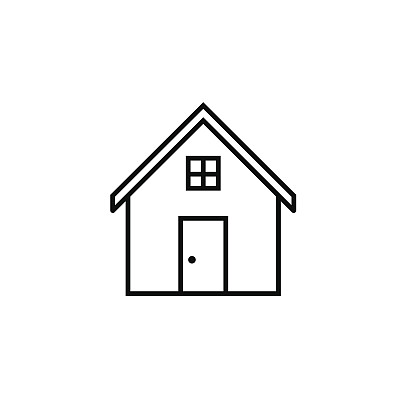 房屋线条图标，住宅与建筑标志图片下载