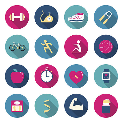 健身颜色图标图片下载