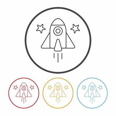 宇宙飞船线性图标图片下载