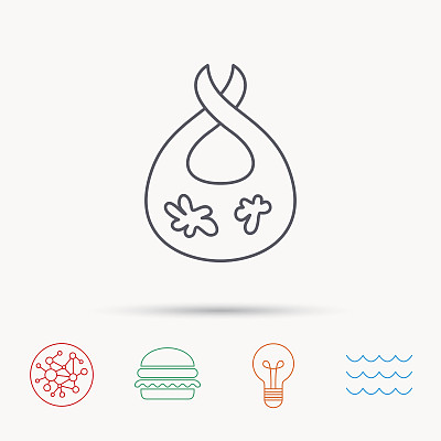 带脏点的围嘴图标。婴儿衣服的迹象。图片下载