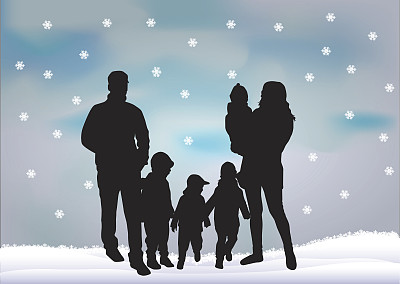 圣诞节的家庭。图片下载