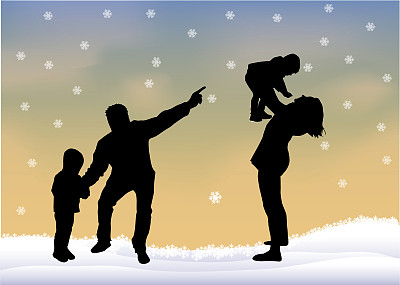 圣诞节的家庭。图片下载