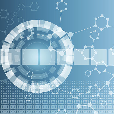结构分子和通信。Dna,原子,神经元。科学的设计理念。用点连接线。医学，技术，化学，科学背景。矢量插图。图片下载