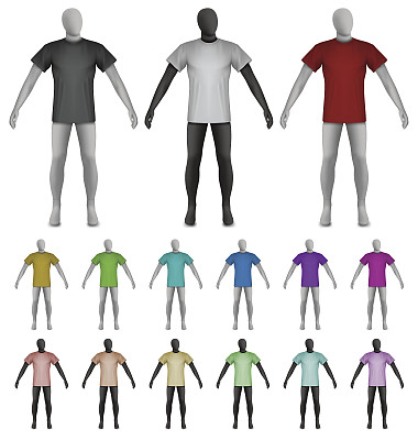 人体模特躯干模板上的普通t恤图片下载