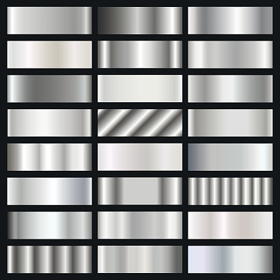 银，钢，铬梯度向量集图片下载