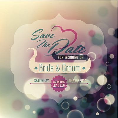 带抽象的婚礼请帖。图片下载