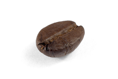 宏观图片上的一个咖啡豆孤立的白色图片下载
