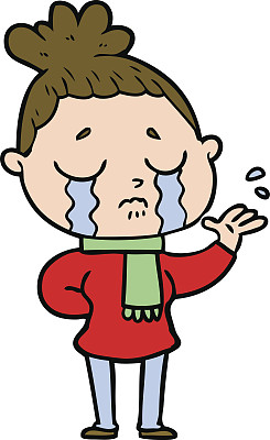 卡通哭泣的女人图片下载