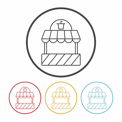 购物商店线性图标图片下载