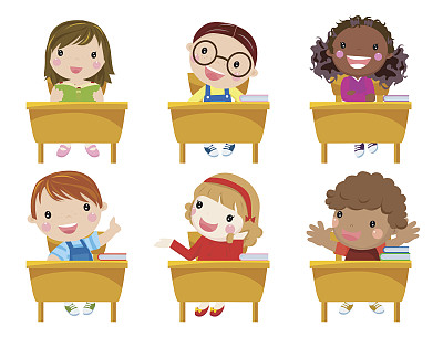 孩子们在教室里上课素材图片