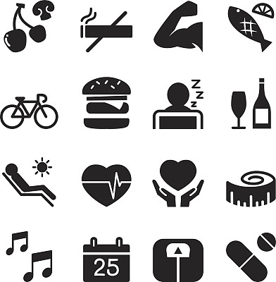 健康图标设置2矢量插图图片下载