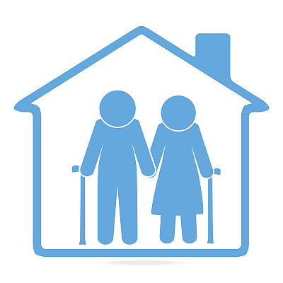 养老院的蓝色图标图片下载