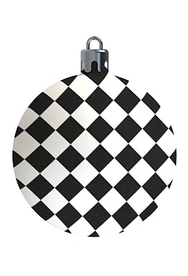 格子图案纹理圣诞球孤立在白色的背景图片下载