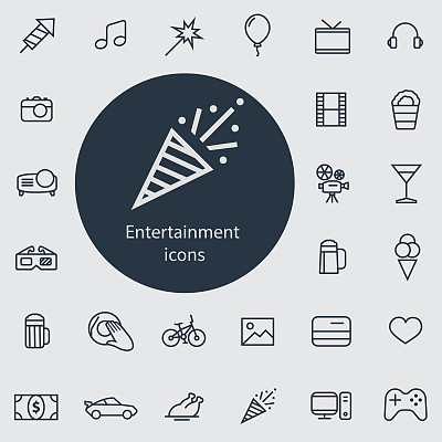 娱乐大纲，薄，平，数字图标设置图片下载