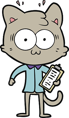 卡通惊奇的办公室职员猫图片下载