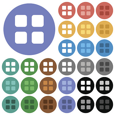 大缩略图视图模式圆形平面多色图标图片下载