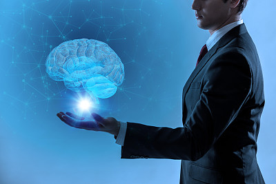 AI（人工智能）概念，3D渲染素材图片