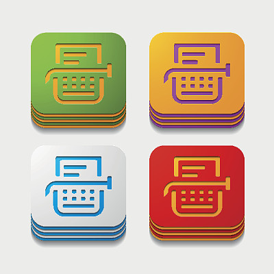 方形按钮：打字机图片下载