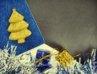 圣诞节或新年色调的照片背景。复古的圣诞横幅模板与文本的地方。图片下载