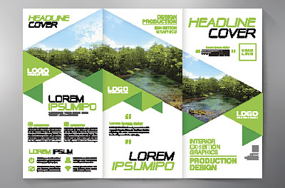 宣传册3折传单设计a4模板。图片下载