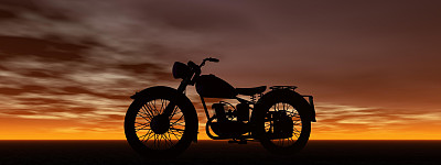 旧摩托车- 3d渲染图片下载