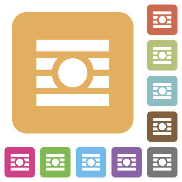 文字环绕对象圆角正方形平面图标图片下载