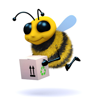3d蜜蜂送来一个盒子图片下载