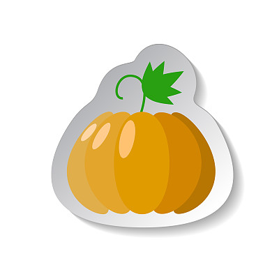 南瓜矢量图标在平面风格与阴影。蔬菜象形图图片下载