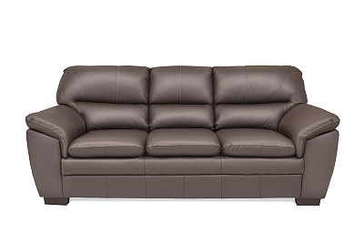 三个座位舒适的棕色皮革图片下载