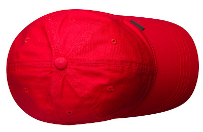 帽子孤立在白色背景上。带面罩的帽子红色的帽子图片下载