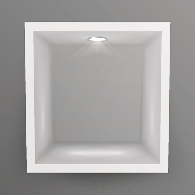 空的显示窗口，利基向量。抽象清洁架子，壁龛，墙上展示。适合展览，演示，展示您的产品图片下载