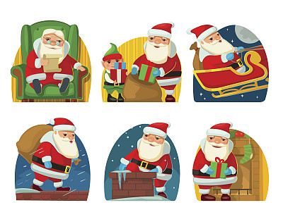 圣诞老人和小精灵。图片下载