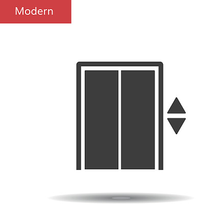 孤立的电梯图标。现代平面象形文字图片下载