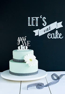 婚礼蛋糕薄荷“是的，我们有”图片下载