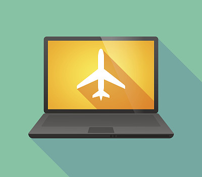 带飞机的笔记本图标图片下载