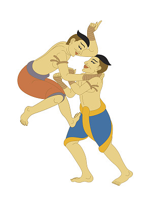 泰拳，莱泰拳，泰国的插画图片下载