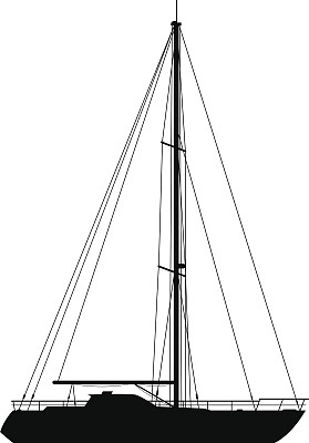 白色背景上孤立的游艇。图片下载