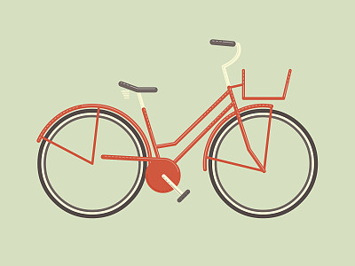 复古女性自行车矢量素材图片
