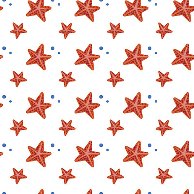 海星鱼无缝图案度假概念抽象背景色彩设计图片下载