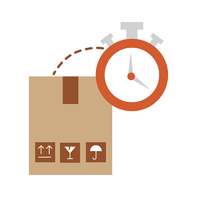 盒子纸箱与天文钟手表隔离图标图片下载