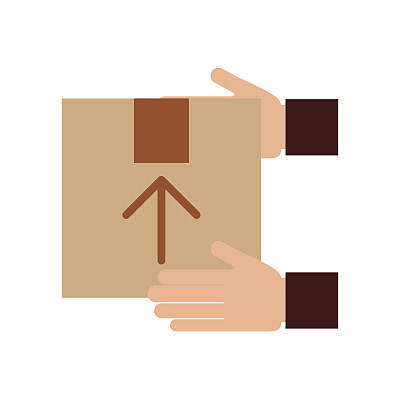 手与盒子纸箱交付图标图片下载