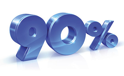 亮蓝九折九折，特价。孤立在白色背景，3D对象图片下载